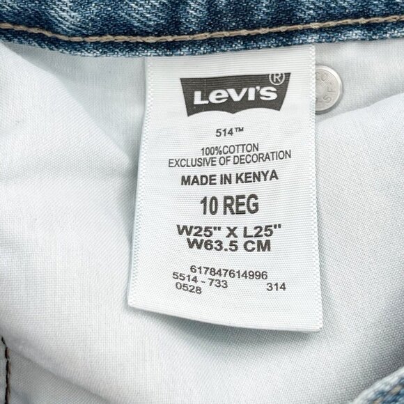 Levis Youth Boys 514 Straight Regular Jeans Blue Denim 10R 24x25 cotton kids - Picture 8 of 11